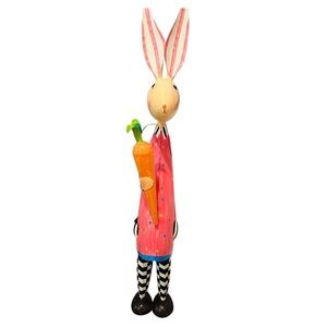RARE Retired MacKenzie-Childs “Mr. Hop” Rabbit Statue 41.75” Hand Painted Metal